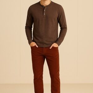 Brooks Brothers Dark Brown Long Sleeve Henley